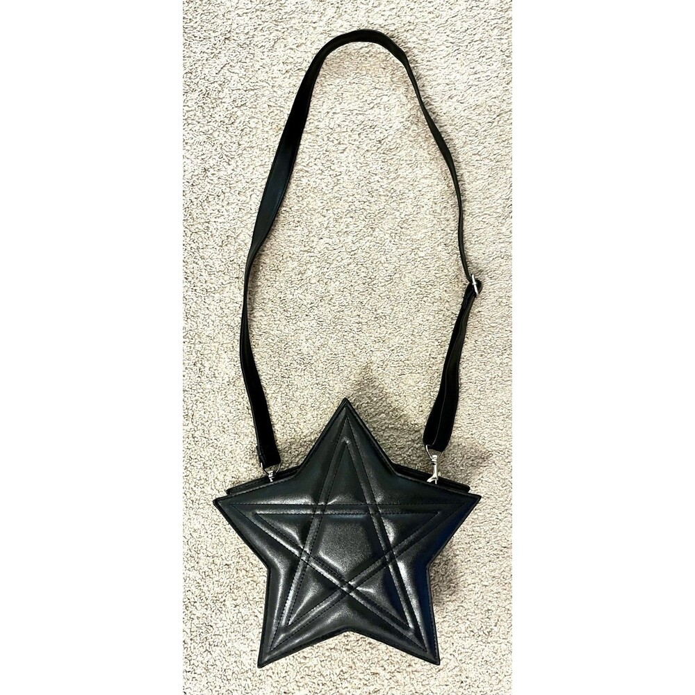Banned Alternative Black Star Shoulder Bag Pentagram Adjustable Gothic